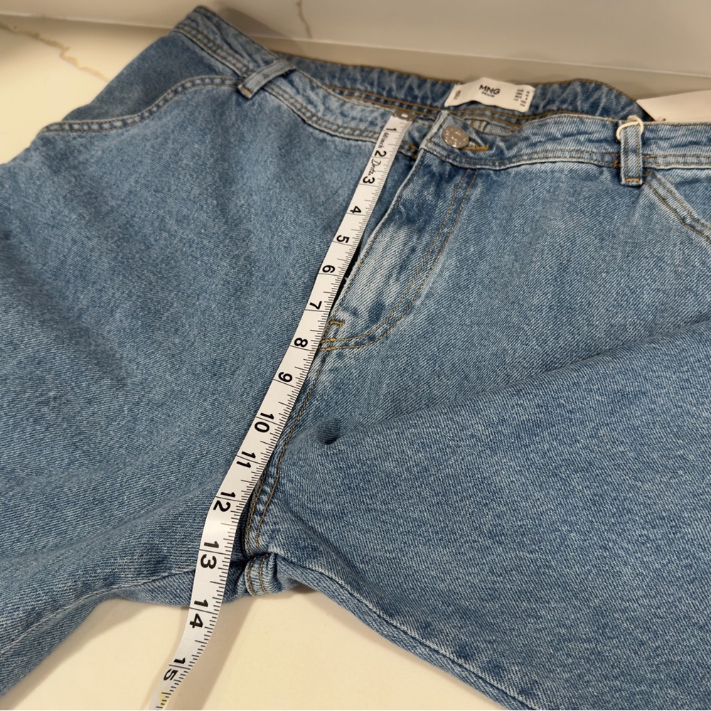 Mango MNG Cargo Jeans Womens 10 Blue Denim Cargo‎ Baggy Grunge Pockets NWT - Picture 12 of 16
